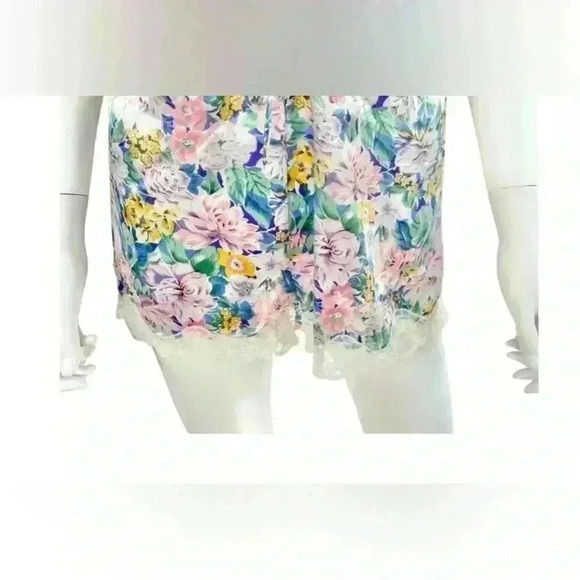 Vintage Victoria’s Secret gold label, 90s floral lace trimmed romper; size S - Picture 4 of 10